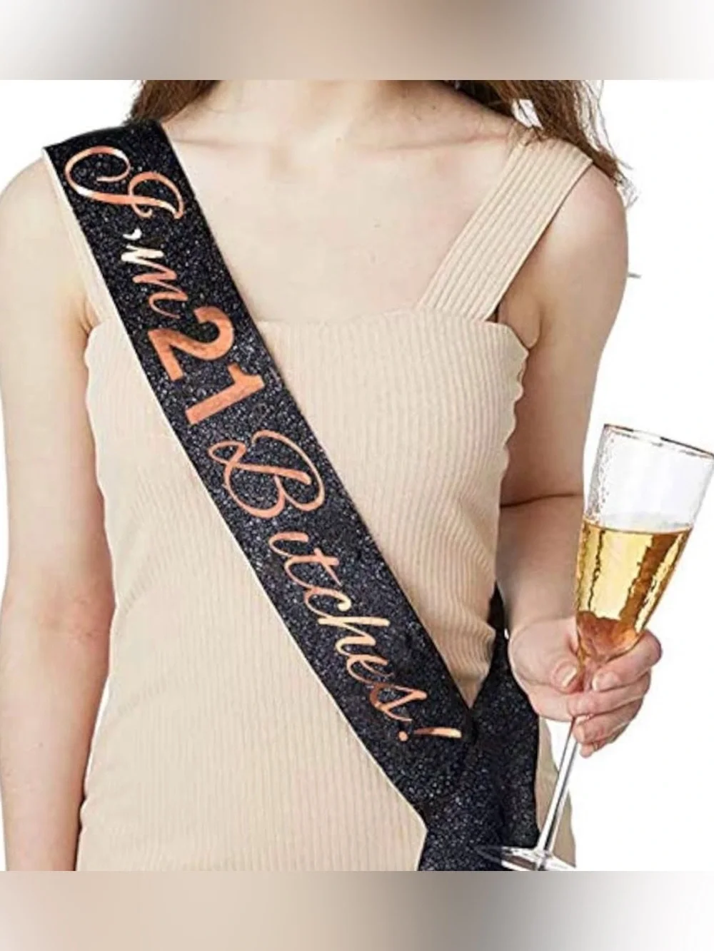 Rose Gold Tiara & Black Glitter 